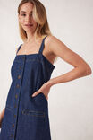 Strappy Button Mini Shift Dress, DARK INDIGO - alternate image 5