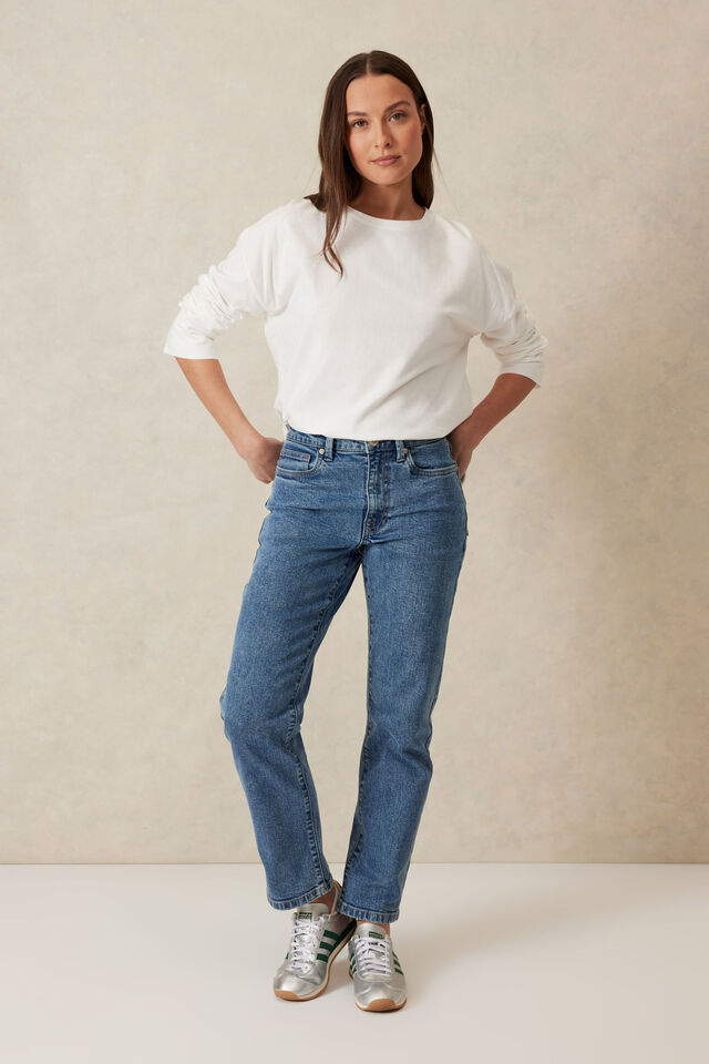 Slouchy Long Sleeve  Tee, VANILLA