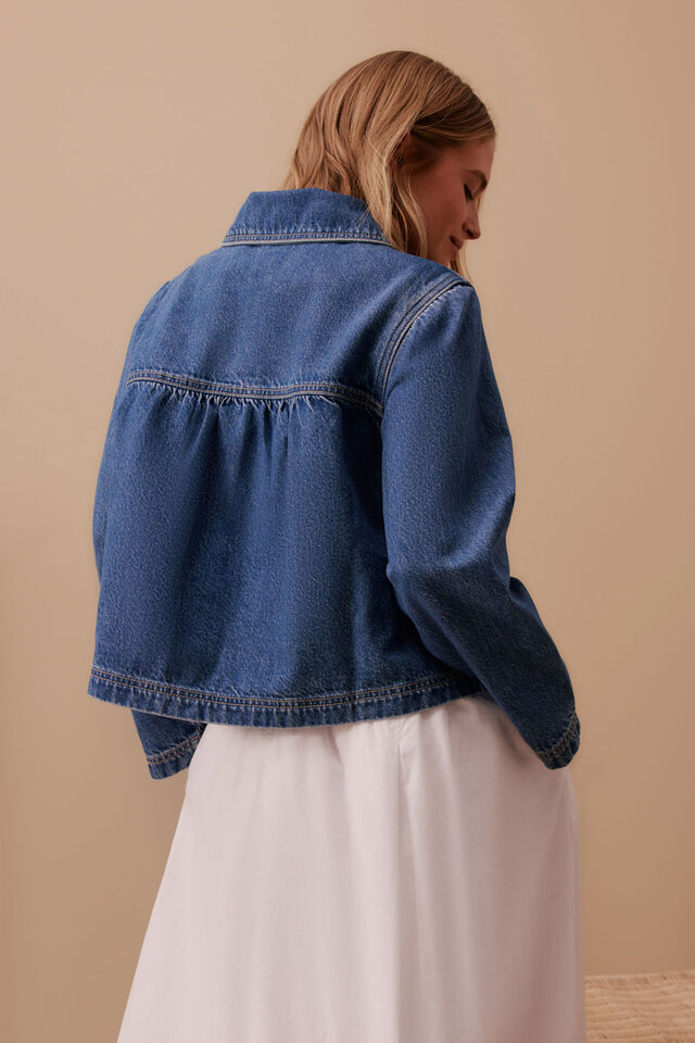 Sienna Denim Swing Jacket, FRESH INDIGO