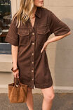Bonnie Relaxed Shirt Dress, CHOCOLATE - example image 1