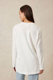 Longline Step Hem L/S Tee, VANILLA - alternate image 3