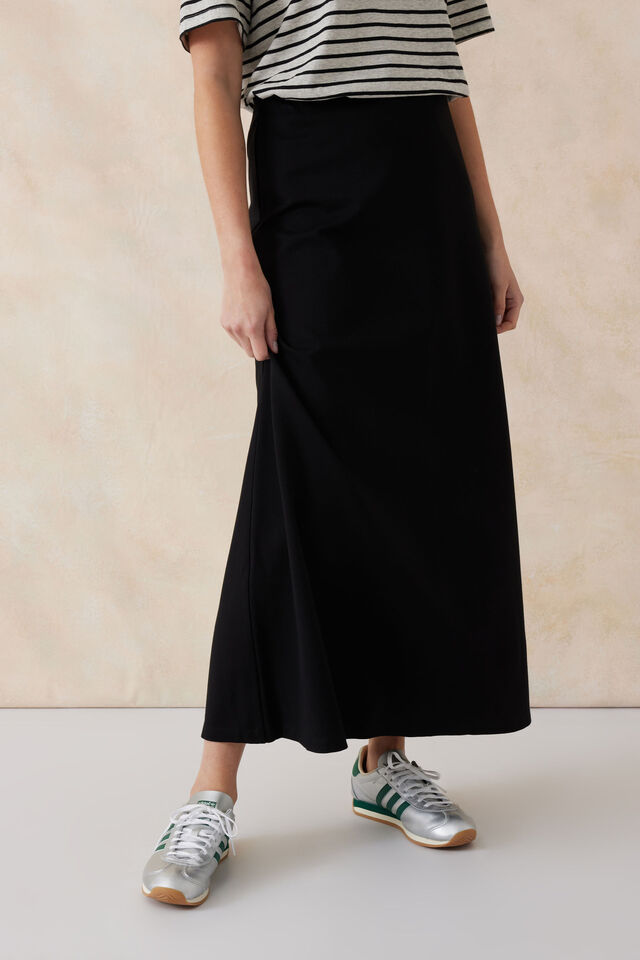 Soft Maxi Skirt, BLACK