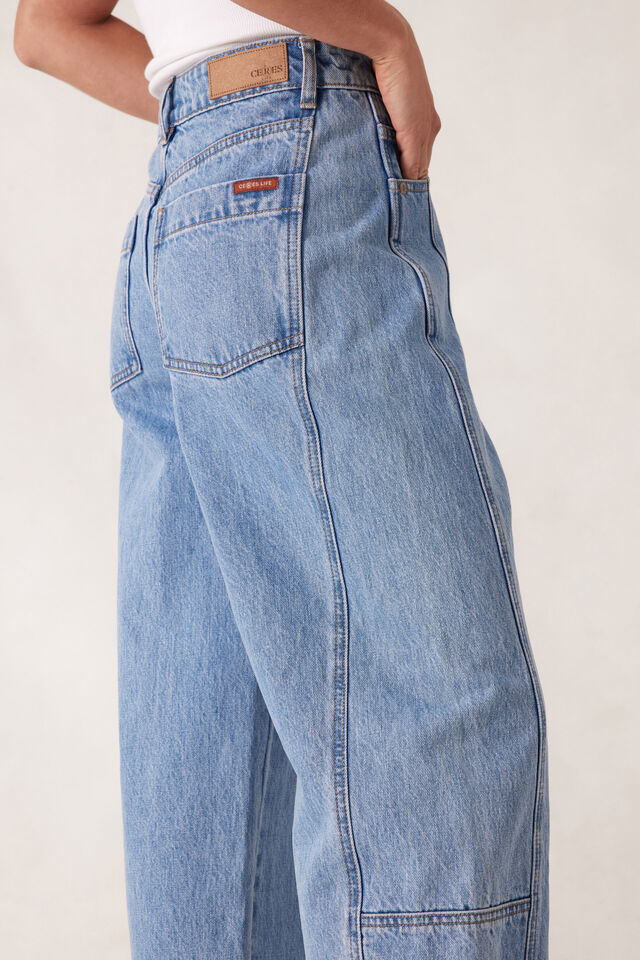 Darted Barrel Jean, VINTAGE BLUE