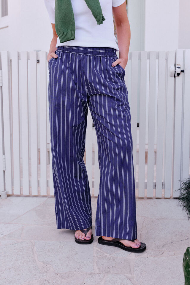 The Lounge Pant, PRUSSIAN BLUE STRIPE