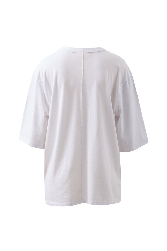 Liv Oversized Tee, WHITE/COASTAL LEAVES