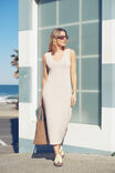 Sleeveless Beach Knit Midi Dress, STRING - alternate image 1