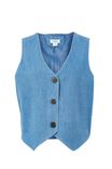 Lightweight Denim Vest, INDIGO WASH - alternate image 2