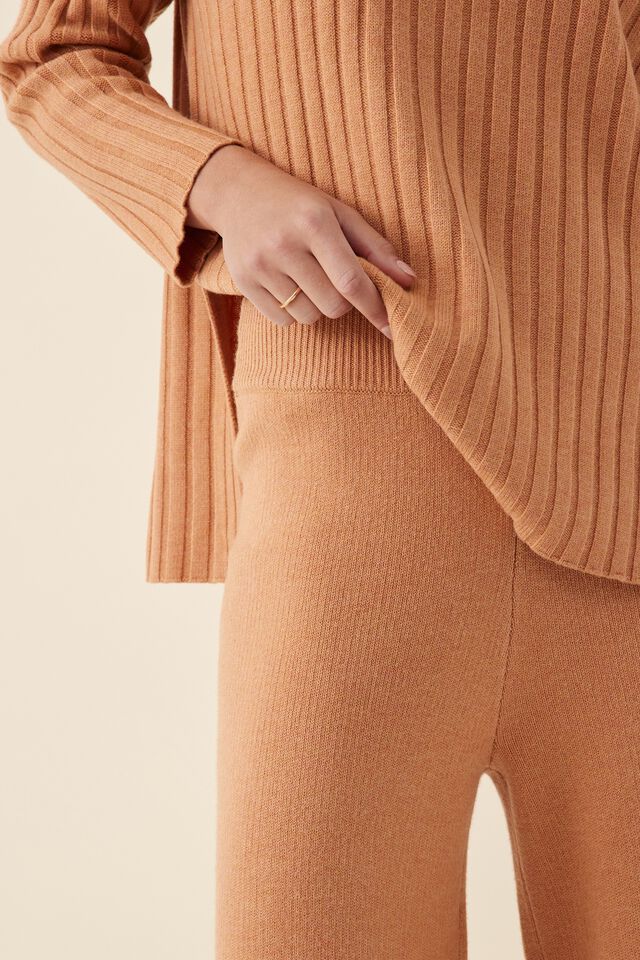 Soft Knit Wide Leg Pant In Recycled Blend, WINTER ORANGE
