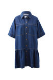 Short Sleeve Tiered Pocket Shirt Dress, MIDNIGHT - alternate image 2