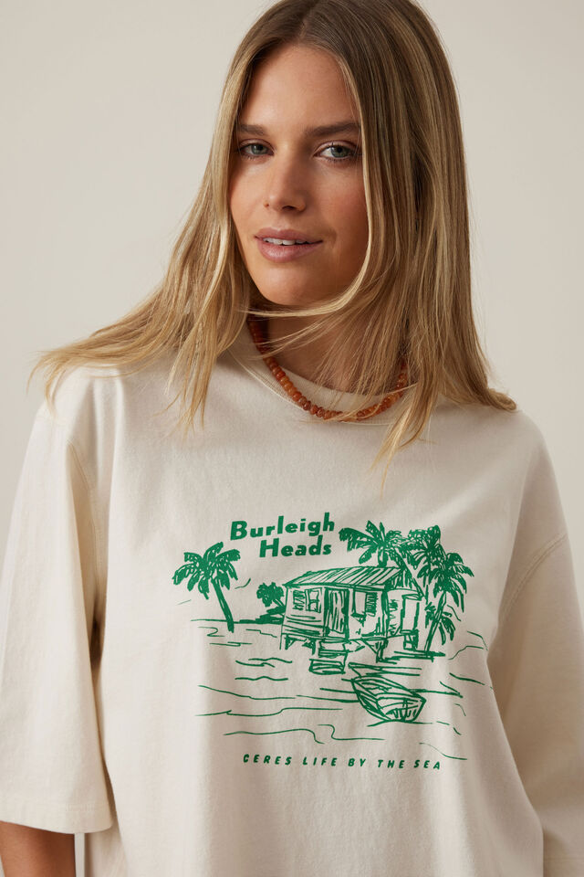 Macy Print Tee, BUFF/BURLEIGH HEADS