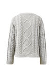 Enid Cable Knit Henley, SILVER MARLE - alternate image 3