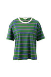 Stevie Slouchy Tee, BASIL/BLUE STRIPE - example image 2