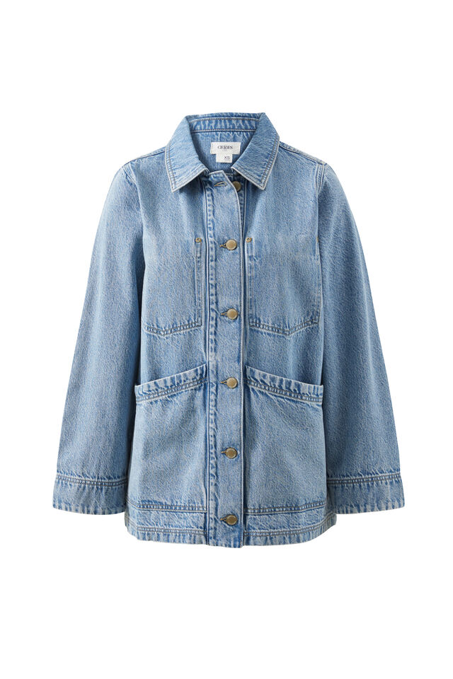 Ava Chore Shacket, VINTAGE BLUE