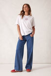 Stevie Slouchy Split Hem Tee, WHITE/BURGANDY COUNTRY CLUB LOGO - alternate image 4