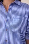 Oversized Poplin Shirt, CLASSIC BLUE STRIPE ORGANIC COTTON - alternate image 7