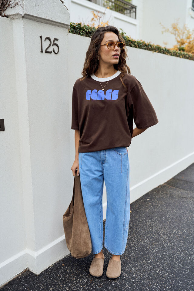 Luna Relaxed Tee, CHOCOLATE CERES ABSTRACT