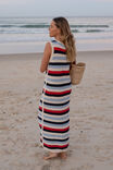 Textured Multi Stripe Knit Midi Dress, HERITAGE RED STRIPE - alternate image 3