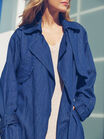 Lightweight Denim Trench Jf, DARK INDIGO - alternate image 4