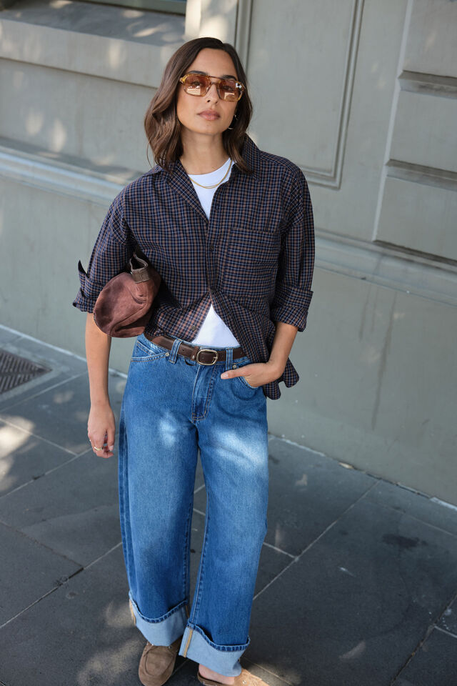 Frannie Cuffed Barrel Jean, FRESH INDIGO