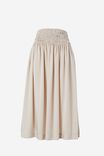 Satin Shirred Midi Skirt With Recycled Fibres, CHAMPAGNE - alternate image 2