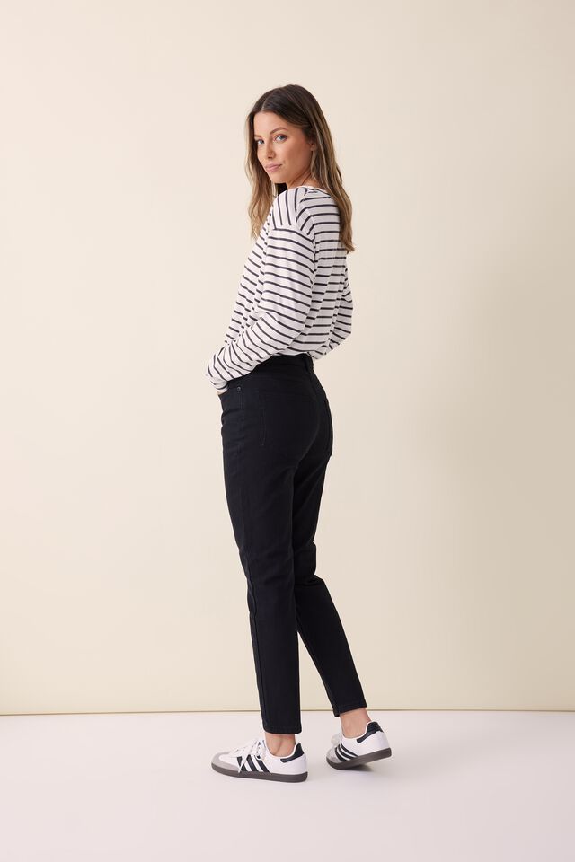 Slim Leg Jean In Organic Cotton, BLACK
