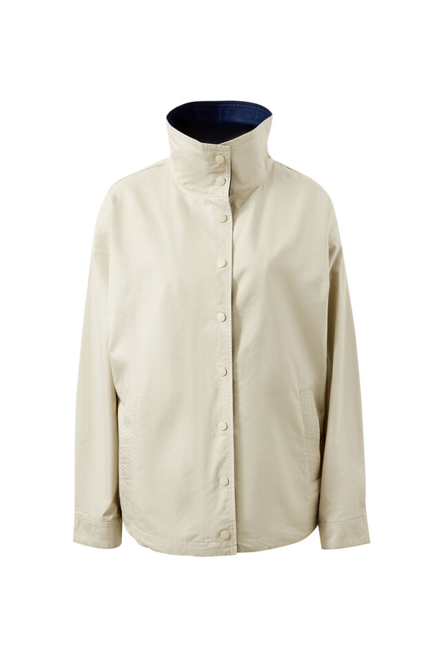 Tess Funnel Neck Jacket, STONE