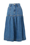 Tiered Midi Skirt, FRESH INDIGO DENIM - alternate image 2