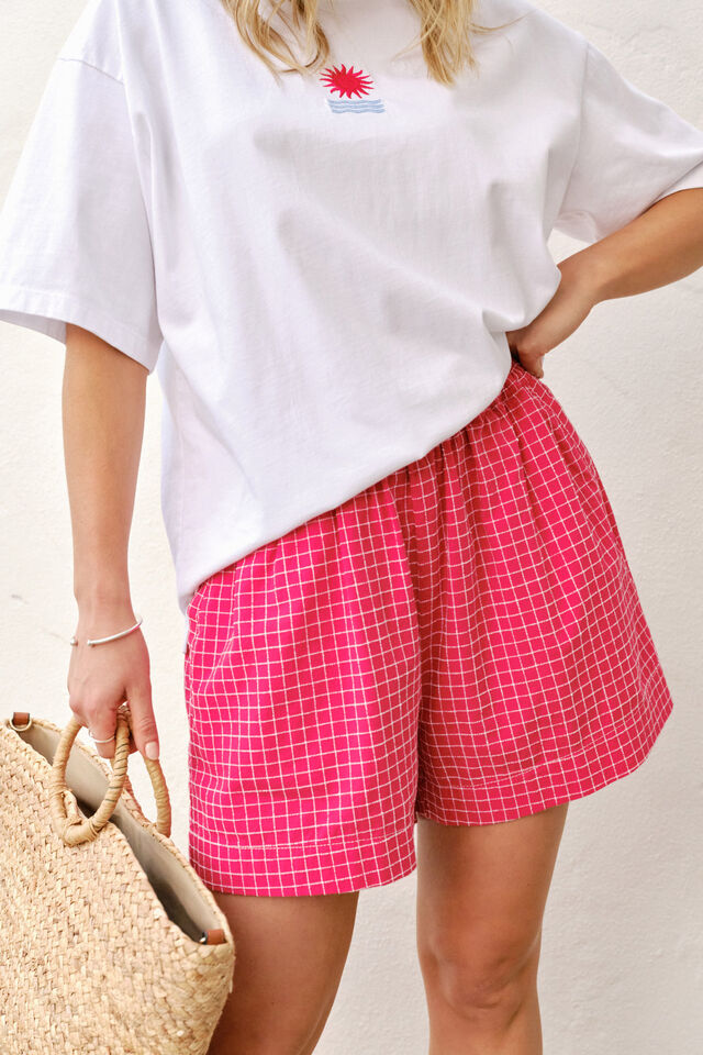 Mila Short, RED WHITE CHECK