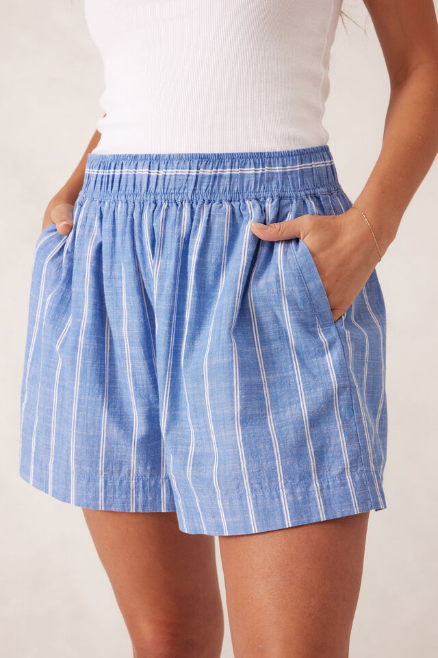 Mila Short, OXFORD BLUE WHITE TWIN STRIPE