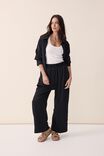 Satin Wide Leg Pant With Recycled Fibres, BLACK - alternate image 6