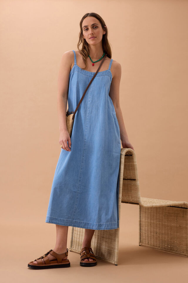 Remy Strappy Midi Dress, VINTAGE BLUE