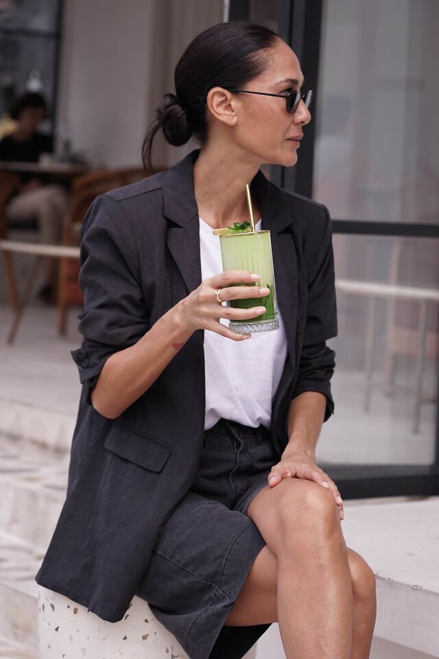 Heritage Blazer, BLACK IN RESCUED FABRIC