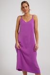 Satin Slip Dress With Recycled Fibres, MAGENTA - alternate image 2