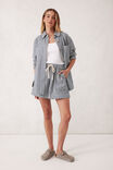 Curved Hem Shacket, LAGOON BLUE STRIPE - alternate image 6