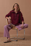 Isabella Half Zip Sweat, BURGUNDY - alternate image 7