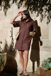 Sara Mini Shirt Dress, CHOCOLATE - alternate image 1