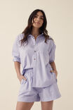 Mila Short, SMOKEY LILAC ORGANIC COTTON POPLIN - alternate image 5