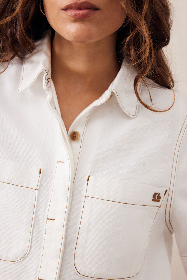 Noa Short Sleeve Shirt, FRESH ECRU