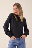 Soft Knit Mock Neck In Recycled Blend, CHARCOAL MARLE - alternate image 5