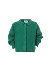 Mini Me Soft Collared Cardigan In Recycled Blend, LAWN GREEN - alternate image 2