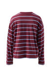Beau Long Sleeve Slouchy Tee, WASHED BURGUNDY/SKY BLUE - alternate image 3