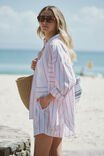 Peta Oversized Shirt, HERITAGE RED FINE TWIN STRIPE - alternate image 3
