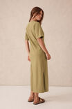 Tie Midi Tee Dress, FIG GREEN - alternate image 3