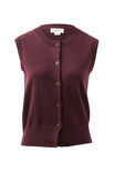 Soft Knit Button Vest, WINE - alternate image 2