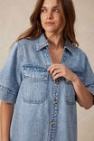 Relaxed Shirt Dress, VINTAGE BLUE - alternate image 6