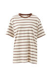 Lola Longline Step Hem Tee, BUFF/BRUNETTE STRIPE - alternate image 2