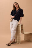Demi Diamond Knit Collared Tee, BLACK - alternate image 5