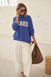 Hildie High Neck Slouchy Crew, WASHED NAVY BUTTER VARSITY - example image 1