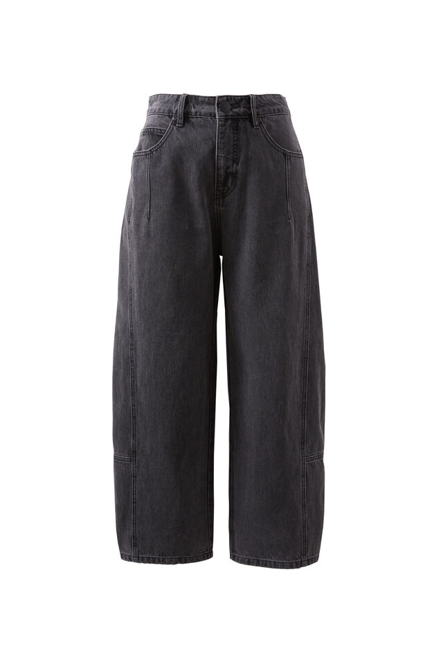 Darted Barrel Jean, FADED BLACK