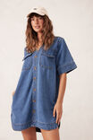 Relaxed Shirt Dress, FRESH INDIGO - alternate image 6